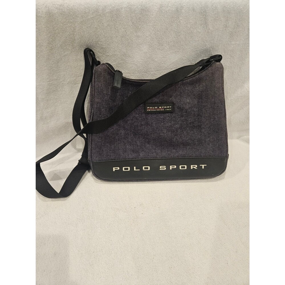Vintage 90s Polo Sport Ralph Lauren Blue Denim Shoulder Crossbody Bag Y2K